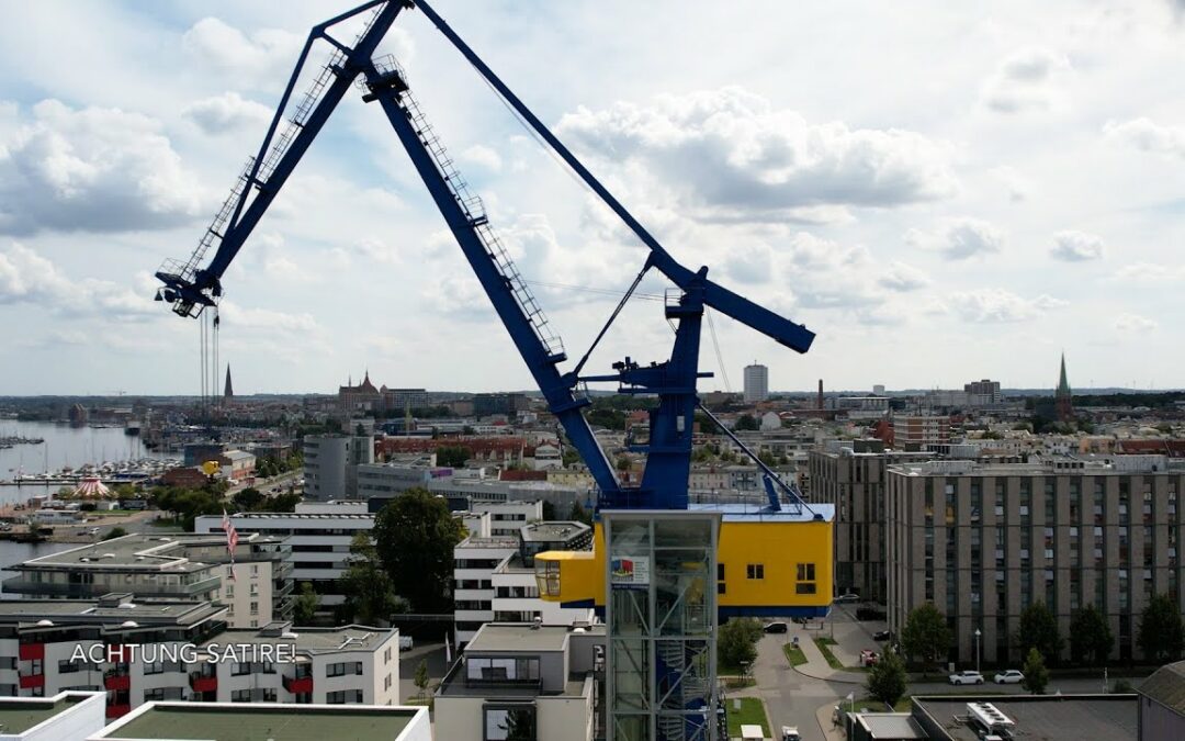 Gemeinsam in den Abgrund – Bungee-Jumping vom Hochzeitskran in Rostock (Satire)