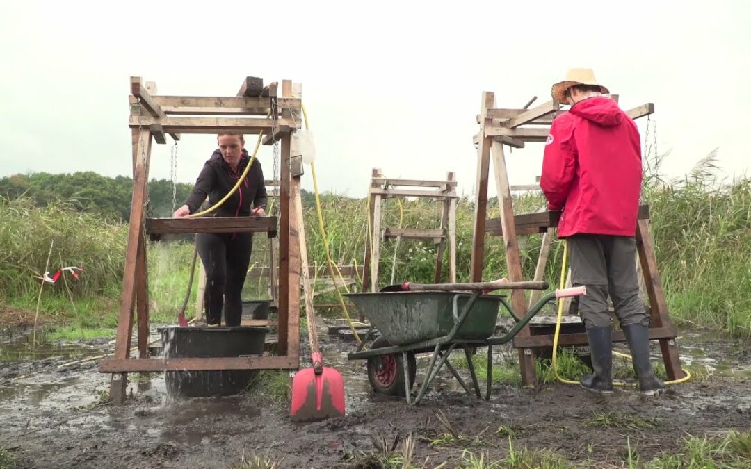 Ausgrabung am Primelberg an Rostocker Warnow finden Hafen einer slawische Siedlung