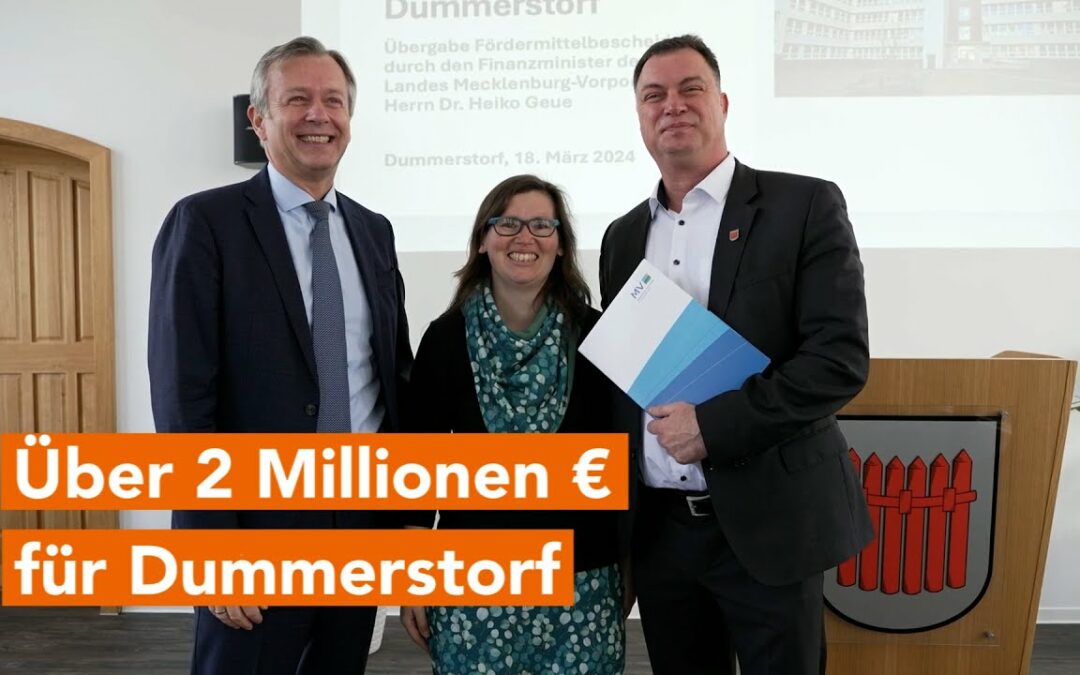 Finanzminister Dr. Geue übergibt 2 Millionen € an Gemeinde Dummerstorf – für Schule und Kita