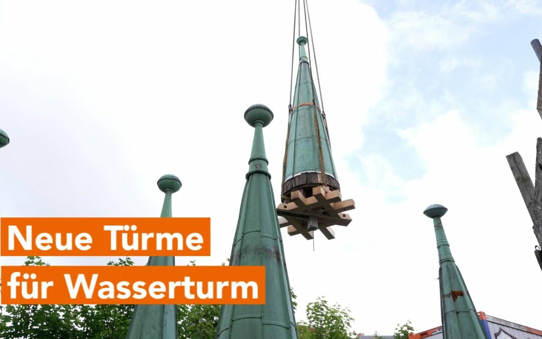 Sechs Türme krönen den Wasserturm