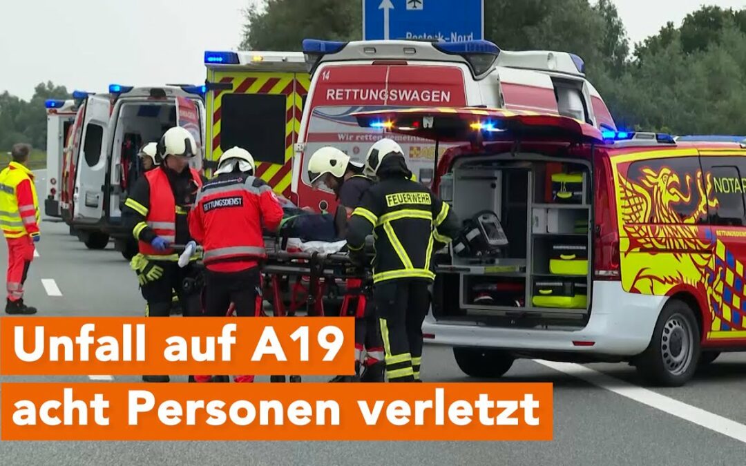 Unfall auf A19 – acht Personen verletzt