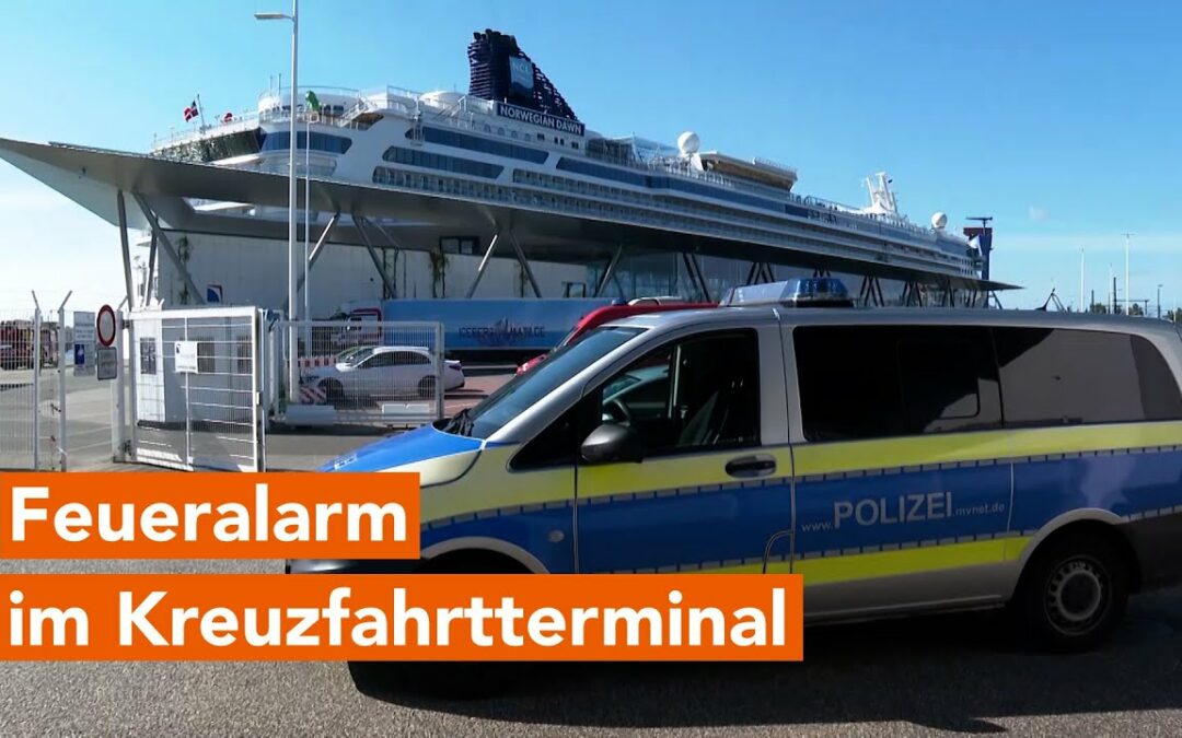 Feueralarm im Warnemünder Kreuzfahrtterminal: Flammen im Büroraum